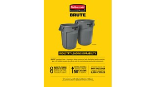 1-Page Print Ad for RCP BRUTE® Vented Containers.