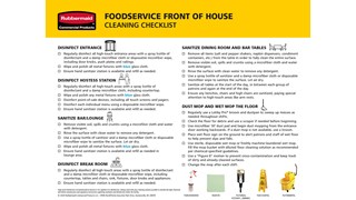 Use this checklist to help guide proper cleaning practices in the food service industry.
