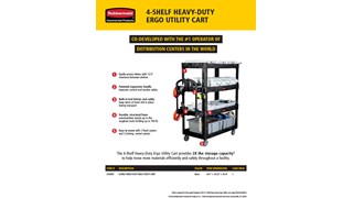 The 4-Shelf Heavy-Duty Ergo Utility Cart provides 2X the storage capacity* to help move more materials efficiently and safely throughout a facility.