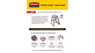 All RCP High Chairs are compliant with ASTM Standards
