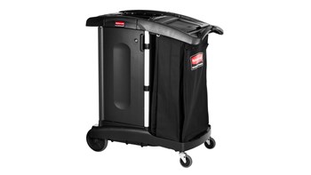 Executive Ultra-Compact Housekeeping Cart - High-Capacity, Black
