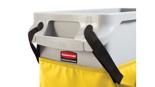 The Rubbermaid Commercial Slim Jim® Caddy Bag Maximises space efficiency by providing onboard storage for all of the supplies needed for cleaning and liner changes on-the-go.