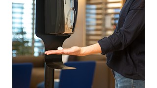 Questa colonnina metallica con base zavorrata permette di collocare i dispenser AutoFoam per l'igienizzazione delle mani a libera installazione in qualsiasi luogo.