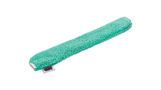Il rivestimento in microfibra HYGEN™ Rubbermaid Commercial per piumino flessibile è realizzato in microfibra a pelo lungo con fibre miste che spolvera meglio dei panni in microfibra a pelo corto.