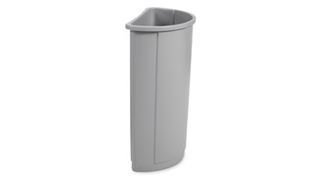 I bidoni semicircolari Untouchable® di Rubbermaid Commercial combinano una raccolta dei rifiuti efficiente con un design elegante.