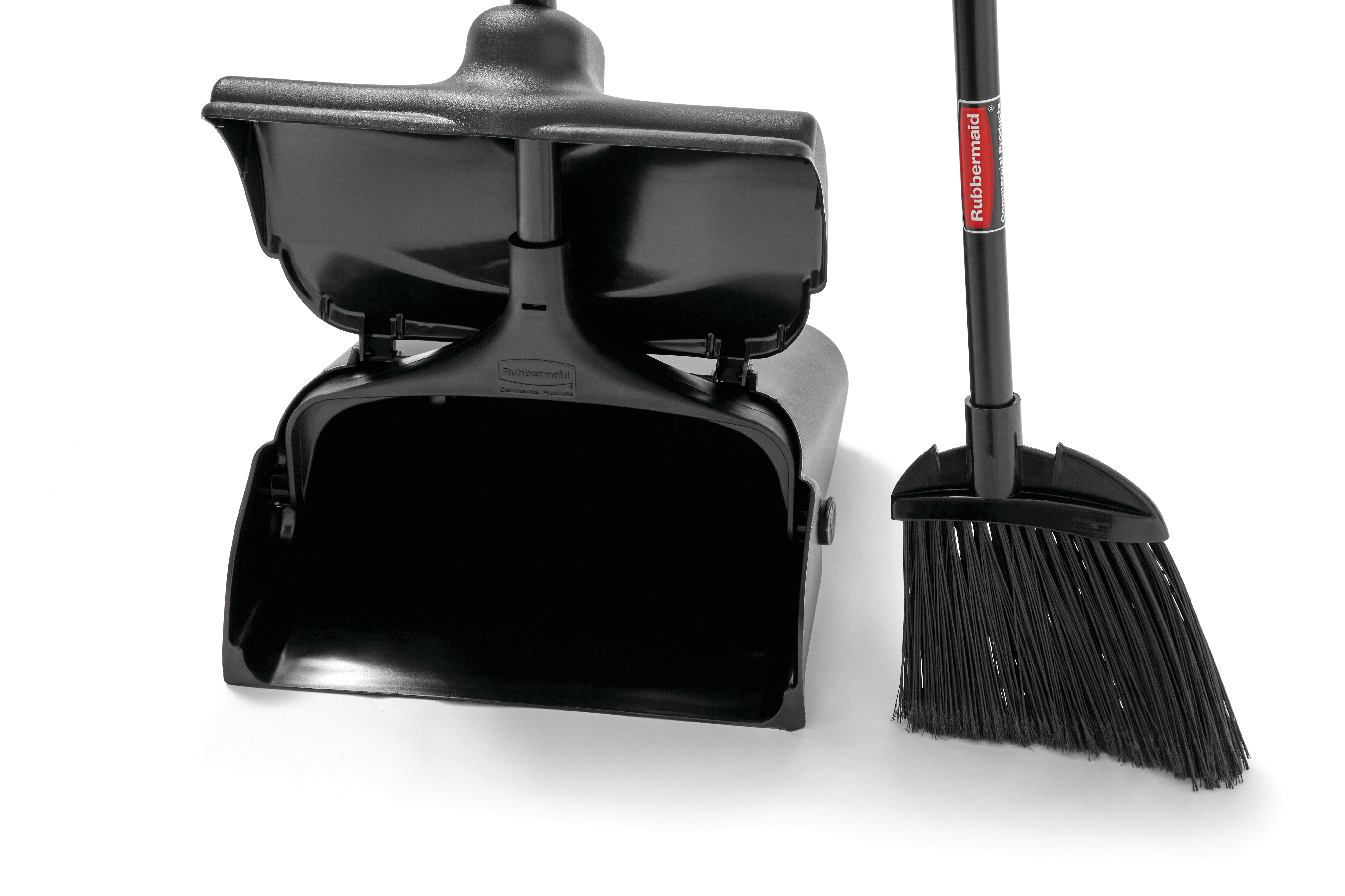 Rubbermaid Commercial Products Broom Angled with Vinyl Coated Metal Handled Polypropylene Fill Gray FG637500GRAY