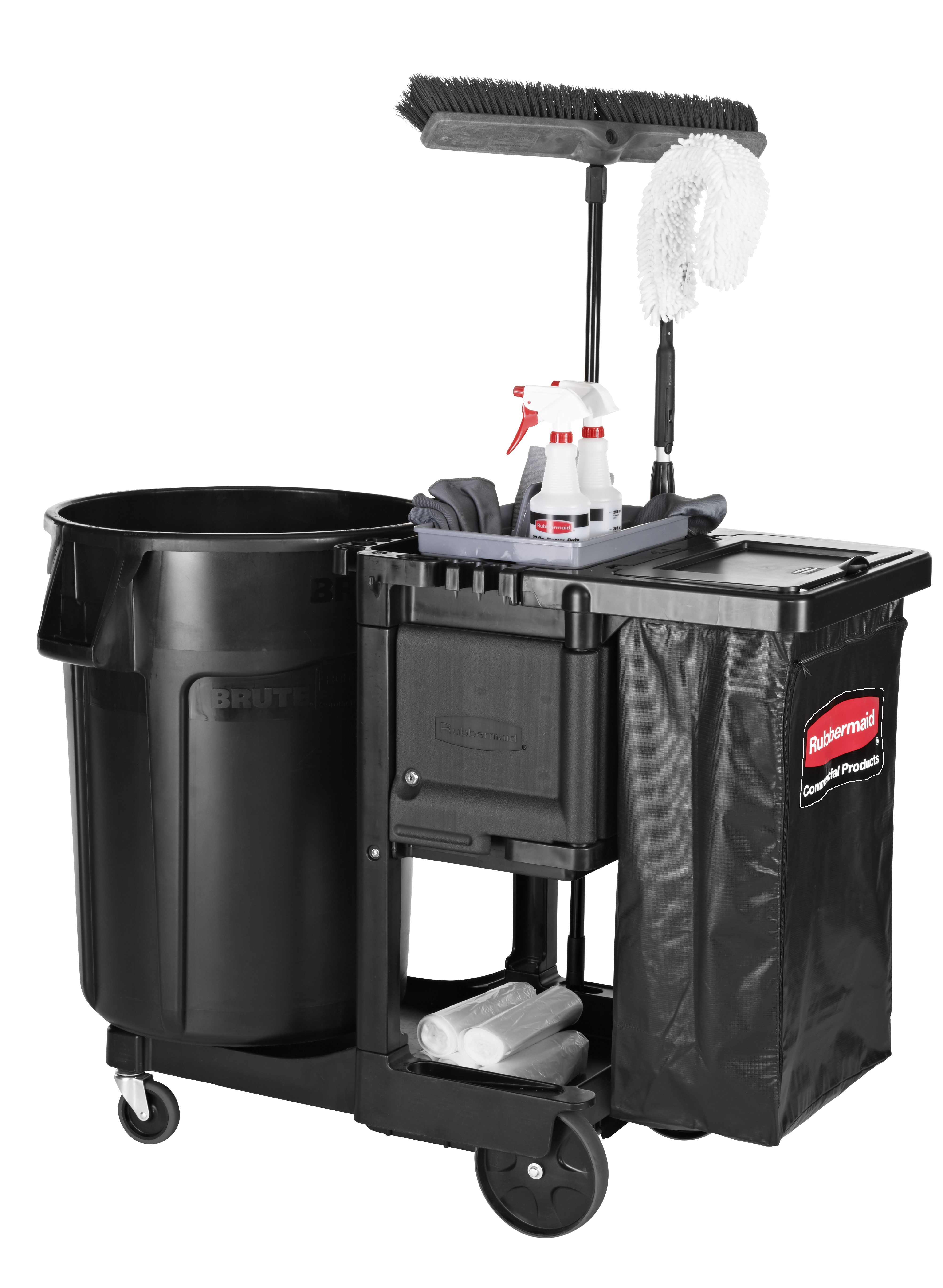 Rubbermaid Commercial FG617388BLA Janitorial Cleaning Cart 21.75