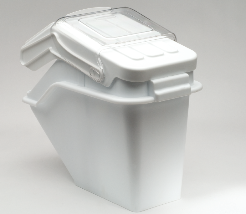 Rubbermaid FG9G5800WHT ProSave 12.6 Gallon / 200 Cup White Shelf Ingredient  Storage Bin with Sliding Lid & Scoop