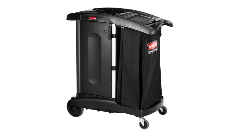 The Rubbermaid Commercial Executive Series Ultra-Compact Housekeeping Cart is an ergonomic and lightweight housekeeping solution.