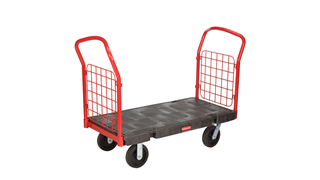 The Rubbermaid Commercial Side-Panel Platform Truck with 20cm TPR castors, 907kg capacity. Ideal for moving large, heavy, oversized loads in a variety of environments from retail to construction.