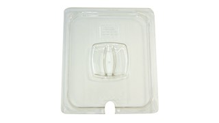 Insert pan cover with notch, allowing spoon to be easily available while food remains covered.
