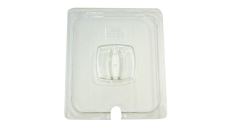 Insert pan cover with notch, allowing spoon to be easily available while food remains covered.