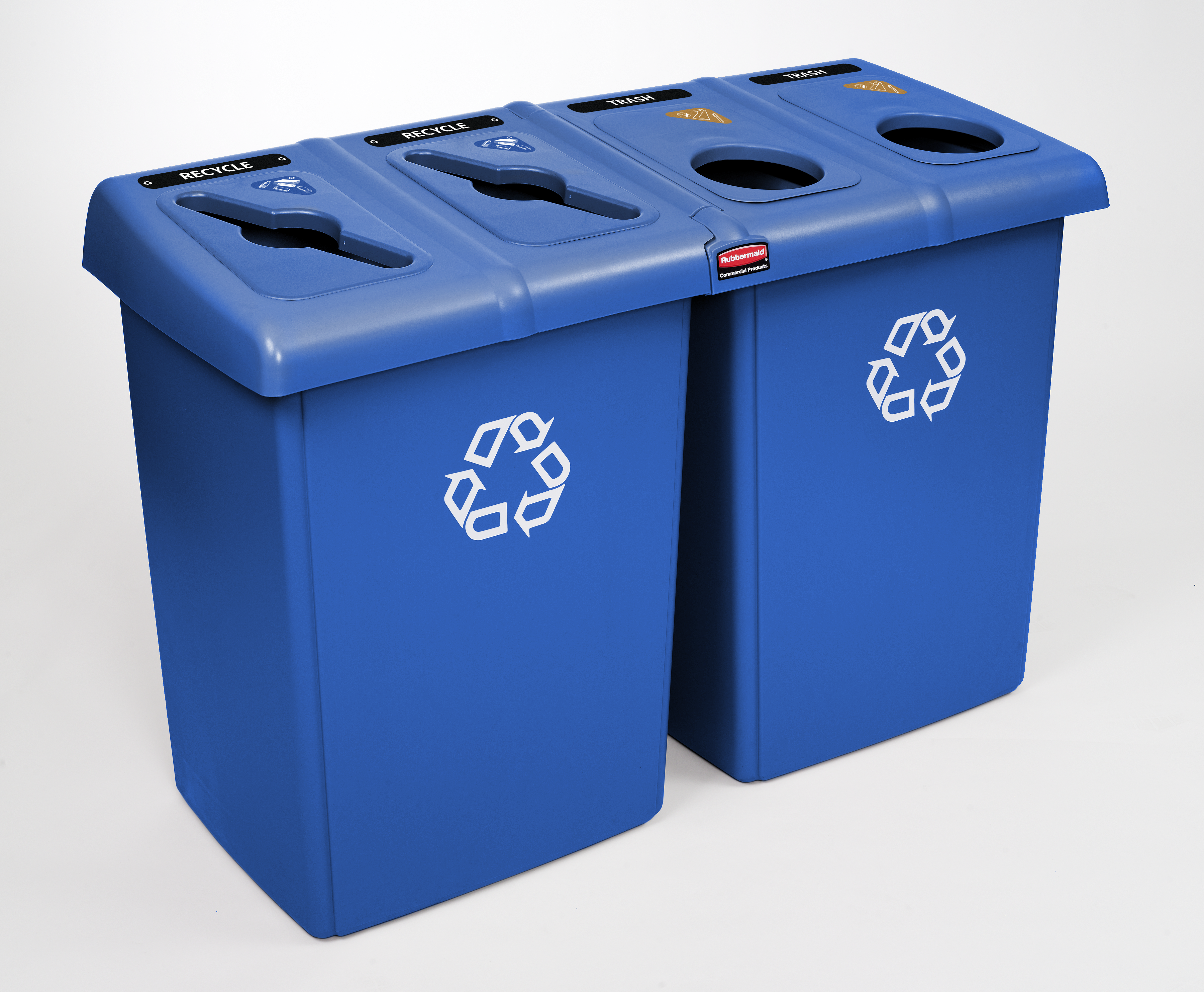 Glutton® Recycling 4 Stream - 1792372 | Glutton® Recycling 4 Stream Blue |  Rubbermaid Commercial Products