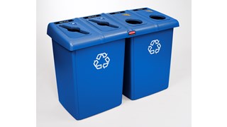 The Rubbermaid Commercial Glutton® Waste Bin is ideal for high-traffic areas.