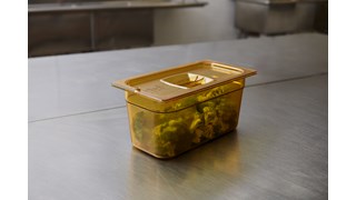 Heavy duty hot insert pan cover with handle and notch, allowing spoon to be easily available while food remains covered