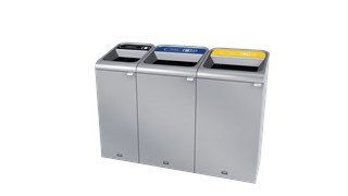 The Configure™ Decorative Waste Containers provide a recycling solution with sleek, smooth surfaces and contoured edges. This recycling system has a modern appearance that will fit seamlessly into any indoor or outdoor commercial environment. Please note: this SKU is a Configure™ 1-Stream 23 Gallon container with a "Cans" label.