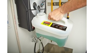 The Rubbermaid Commercial HYGEN™ PULSE™ High-Capacity Caddy allows users to easily clean up to 10,000 square feet, reducing the frequency of trips to the supply closet.