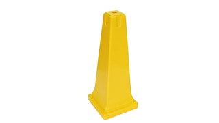 Highly visible, 36", bright yellow hazard protection cone.