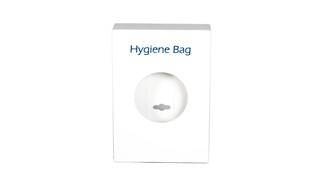 Discrete and convenient personal sanitary bag dispenser.