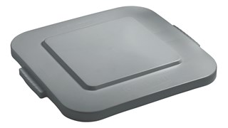 Rubbermaid Commercial BRUTE® square container lids reduce pooling when containers are stored outside. The heavy-duty, durable Waste Bin lids snap on for secure, stable stacking.
