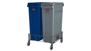 The Rubbermaid Commercial Vented Slim Jim® Stainless Steel Double Dolly is designed to support and transport Vented Slim Jim® containers smoothly and efficiently through any commercial facility.
