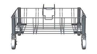 Der 2-fache Slim Jim®-Transportroller aus Edelstahl von Rubbermaid Commercial wurde entwickelt, um die Slim Jim®-Kunstoffbehälter mit Belüftungskanälen problemlos und effizient durch alle gewerblichen Bereiche zu transportieren.