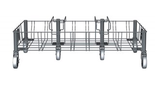 The Rubbermaid Commercial Vented Slim Jim® Stainless Steel Triple Dolly is designed to support and transport Vented Slim Jim® containers smoothly and efficiently through any commercial facility.
