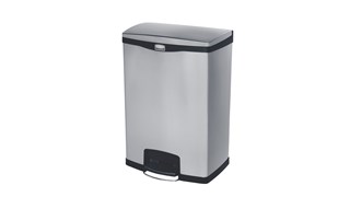 The Rubbermaid Commercial Impressions™ Step-On Container features a slim profile and small footprint to fit in tightest spaces. Impressions™ Step-On containers are constructed with premium-quality materials and meet the needs of any environment with efficiency, safety, and durability.