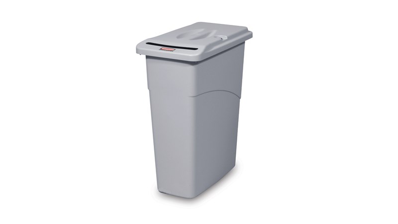 SLIM JIM® Confidential Document Containers are ideal for placement under desks,
nursing stations, and counters; side entry slot provides easy access