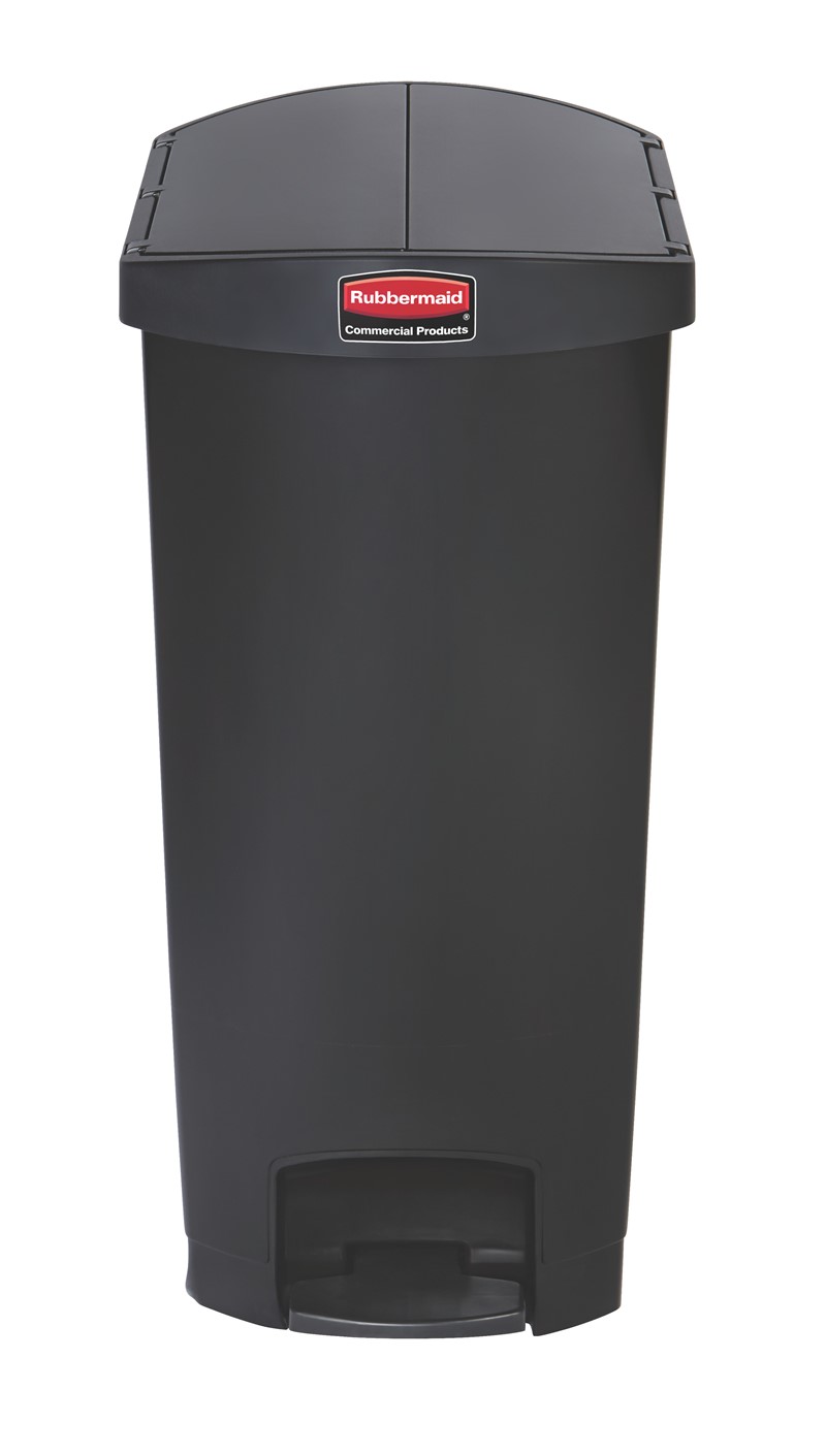 Rubbermaid Commercial Products Streamline Plastic End Step On Trash Garbage  Can