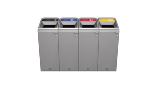 The Configure™ Decorative Waste Containers provide a recycling solution with sleek, smooth surfaces and contoured edges. This recycling system has a modern appearance that will fit seamlessly into any indoor or outdoor commercial environment. Please note: this SKU is a Configure™ 1-Stream 15 Gallon container with a "Cans" label.