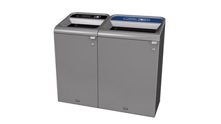 The Configure™ Decorative Waste Containers provide a recycling solution with sleek, smooth surfaces and contoured edges. This recycling system has a modern appearance that will fit seamlessly into any indoor or outdoor commercial environment. Please note: this SKU is a Configure™ 1-Stream 33 Gallon container with a "Mixed Recycling" label.