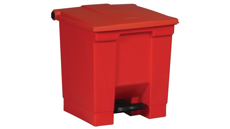 The Rubbermaid Commercial Legacy Step-On Container provides sanitary waste management. The step-on foot pedal reduces contamination and improves working conditions.