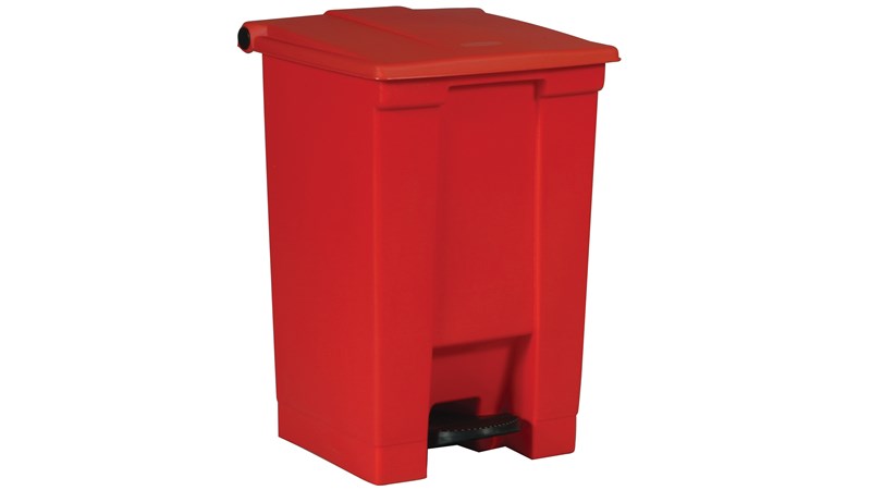 The Rubbermaid Commercial Step-On Container provides sanitary waste management.