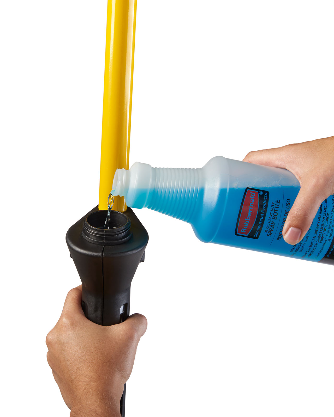 Rubbermaid® Commercial HYGEN™ Pulse Microfiber Spray Mop System, 17 Wide  Microfiber Head, 52 Black Plastic Handle