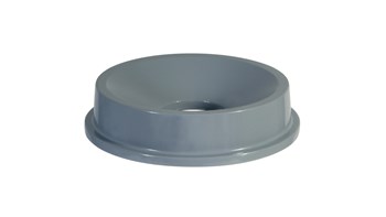 The Rubbermaid Commercial Funnel Top  Lid for 121 L BRUTE® containers is designed for touchless waste disposal.