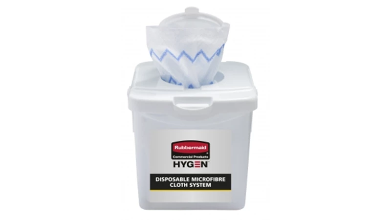 HYGEN™ Disposable Microfibre Cloth Charging Tub is a component of the Disposable Microfibre System that effectively moistens 40 cloths at once while ensuring correct saturation levels. The system combines superior Microfibre with built-in scrubber technology, in a disposable application, to prevent cross-transmission and reduce the risk of healthcare-associated infections.