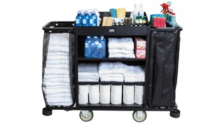 The Professional Light Housekeeping Cart has been designed with your housekeeping needs in mind, to enhance productivity with a smaller footprint and high storage capacity.