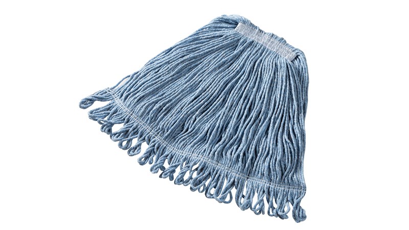 The Rubbermaid Commercial Super Stitch® Blend Mop outperforms and outlasts premium cut-end mops 2 to 1.