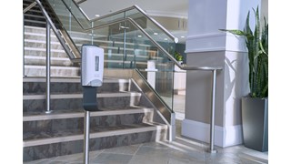 The Pole Mount Station allows touch-free and manual hand sanitiser dispensers to be placed in easily overlooked spaces like poles and railing for convenient access.
