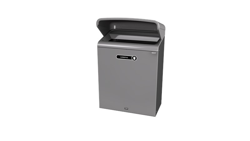 Configure™ with Rain Hood Decorative Waste Containers make it easy to recycle in any environment with recycling labels that visually display each waste stream. The rain hood offers added protection again outdoor elements, rain or shine.