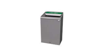 The Configure™ Decorative Waste Containers provide a recycling solution with sleek, smooth surfaces and contoured edges. This recycling system has a modern appearance that will fit seamlessly into any indoor or outdoor commercial environment. Please note: this SKU is a Configure™ 1-Stream 33 Gallon container with an "Organic Waste" label.