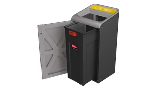 The Configure™ Decorative Waste Containers provide a recycling solution with sleek, smooth surfaces and contoured edges. This recycling system has a modern appearance that will fit seamlessly into any indoor or outdoor commercial environment. Please note: this SKU is a Configure™ 1-Stream 15 Gallon container with a "Plastic" label.