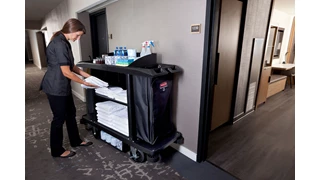 The Executive Full-Size Housekeeping Cart is a complete system solution for housekeeping with optional double bag collection and adjustable shelves. The classic styling of our Traditional Carts, offer smart design to serve a multitude of housekeeping needs. Designed to elevate your facility image by allowing staff to blend into the environment with discreet colours, reduced noise, and concealed supplies.
Features and Benefits: