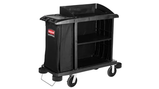 The Executive Compact Housekeeping Cart is a complete system solution for housekeeping. Adjustable storage options easily accommodate specific cleaning supply needs and provide flexibility. This sleek cart is designed to elevate your facility image by allowing staff to blend into the environment with discreet colours, reduced noise, and concealed supplies.
Features and Benefits: