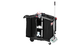 The Rubbermaid Commercial Executive Series Compact Housekeeping Cart is an ergonomic and lightweight housekeeping solution.