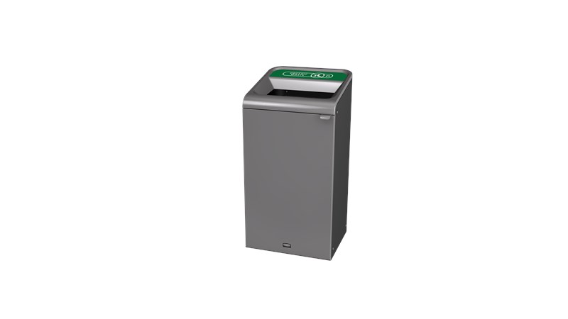 The Configure™ Decorative Waste Containers provide a recycling solution with sleek, smooth surfaces and contoured edges. This recycling system has a modern appearance that will fit seamlessly into any indoor or outdoor commercial environment. Please note: this SKU is a Configure™ 1-Stream 23 Gallon container with an "Organic Waste" label.