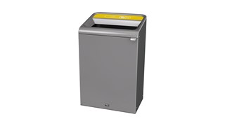 The Configure™ Decorative Waste Containers provide a recycling solution with sleek, smooth surfaces and contoured edges. This recycling system has a modern appearance that will fit seamlessly into any indoor or outdoor commercial environment. Please note: this SKU is a Configure™ 1-Stream 33 Gallon container with a "Cans" label.