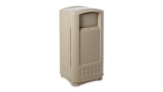 The Rubbermaid Commercial LANDMARK® Jr. Waste Bin offers contemporary styling with a side-opening door for ergonomic waste emptying.