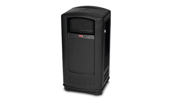The Rubbermaid Commercial LANDMARK® Jr. Waste Bin offers contemporary styling with a side-opening door for ergonomic waste emptying.